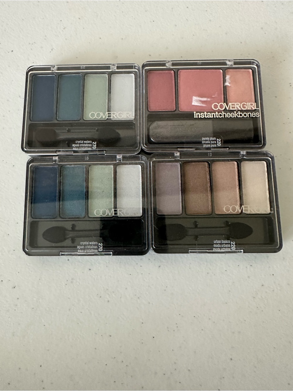 CoverGirl Eyeshadow & Cheek Palette Set — Blue, Green, Pink, Neutral set 4/ NWT